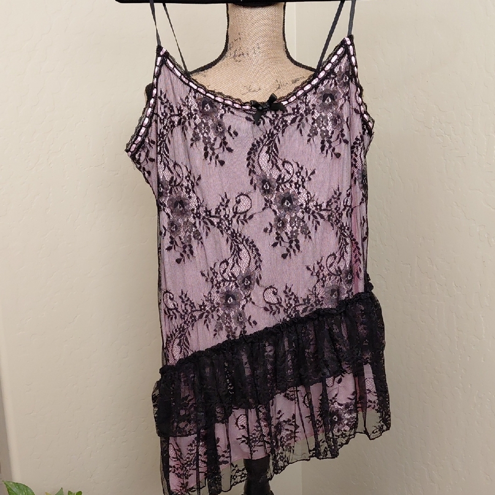 DOLLSKILL WIDOW 1X PURPLE/BLACK ECLIPSE ROMANCE LACE MINI DRESS